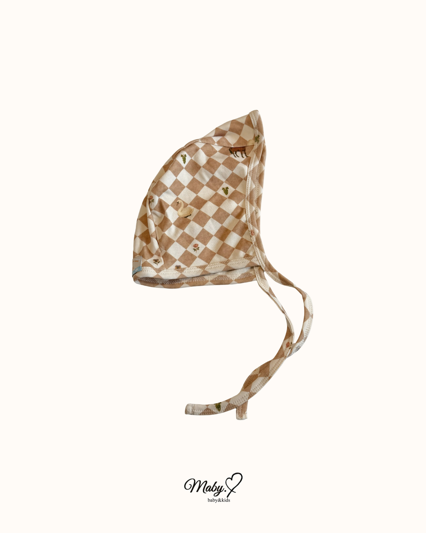 Swan & Horse Check bonnet