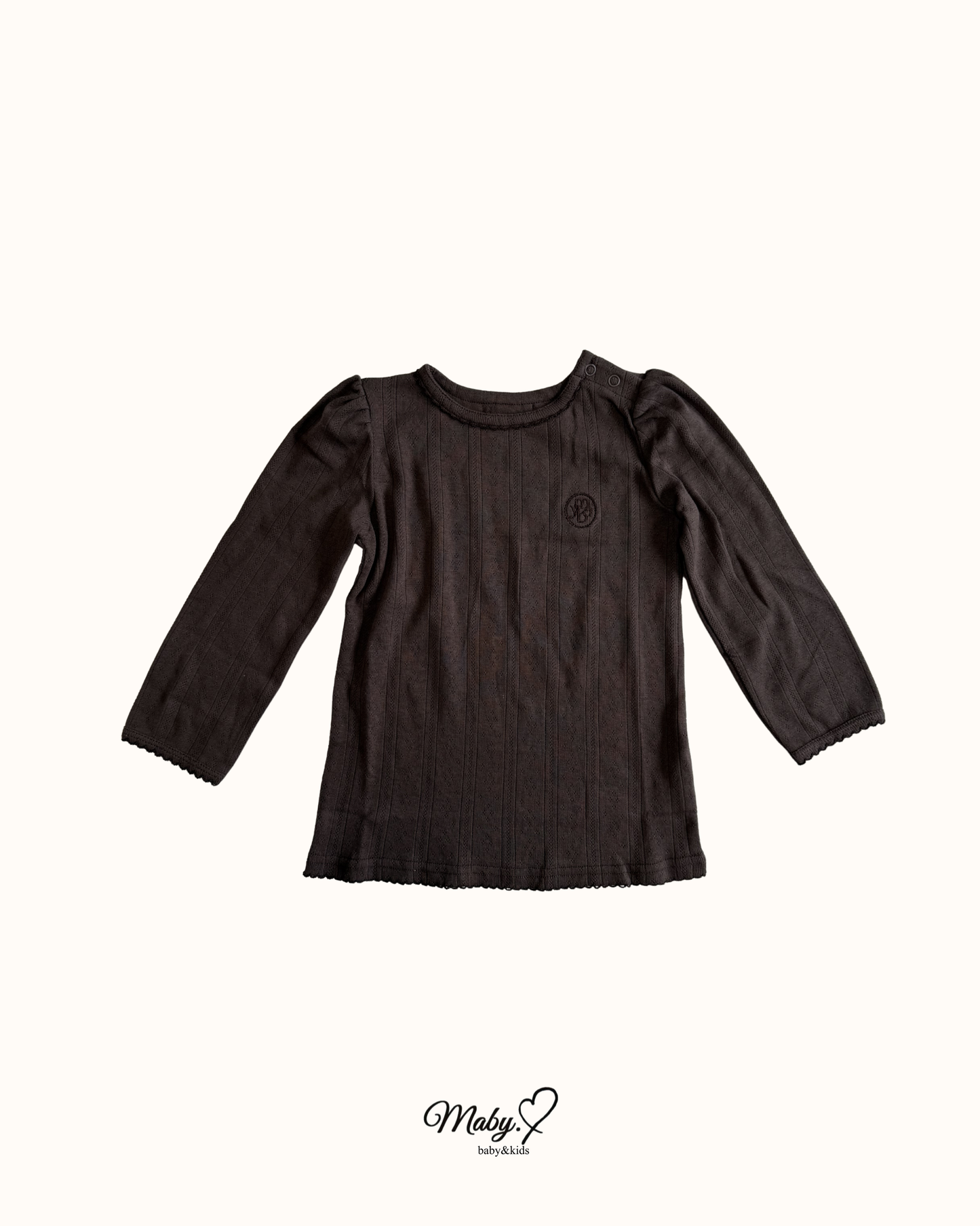 Pointelle Long Sleeve Tops
