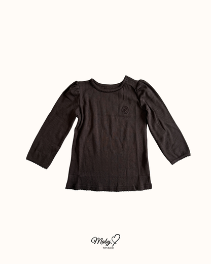 Pointelle Long Sleeve Tops