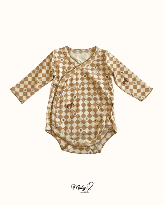 Swan & Horse Check Romper