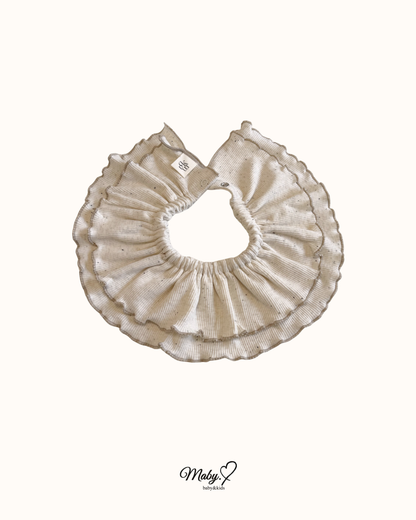 Double Frill Collar Bib ivory