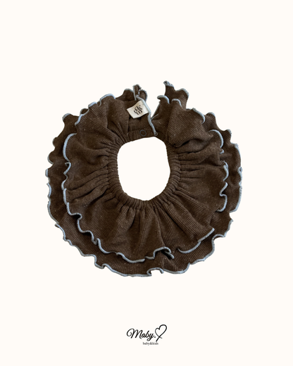 Double Frill Collar Bib brown