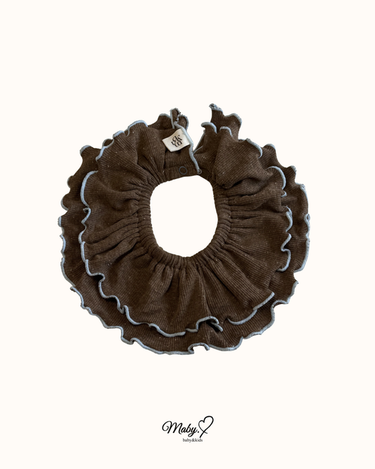 Double Frill Collar Bib brown