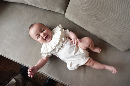 Double Frill Collar Bib ivory