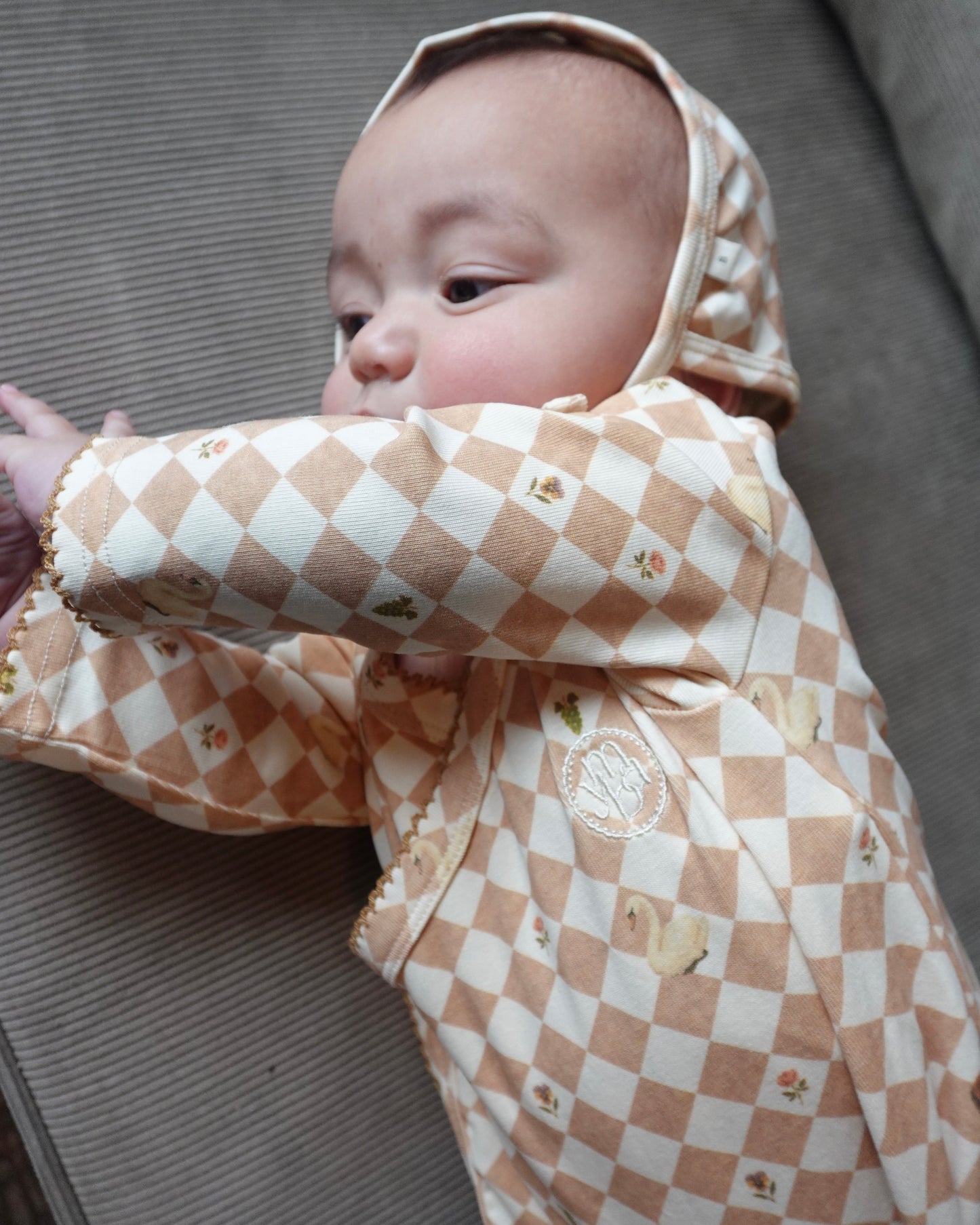 Swan & Horse Check Romper