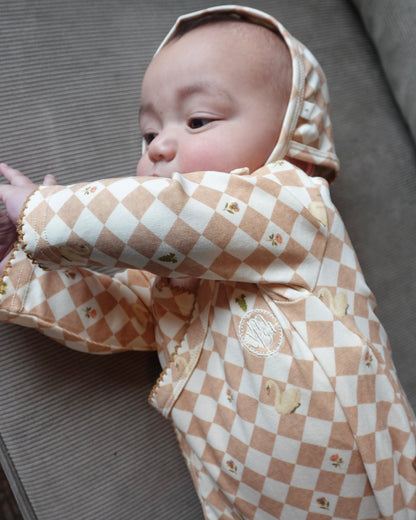 Swan & Horse Check Romper