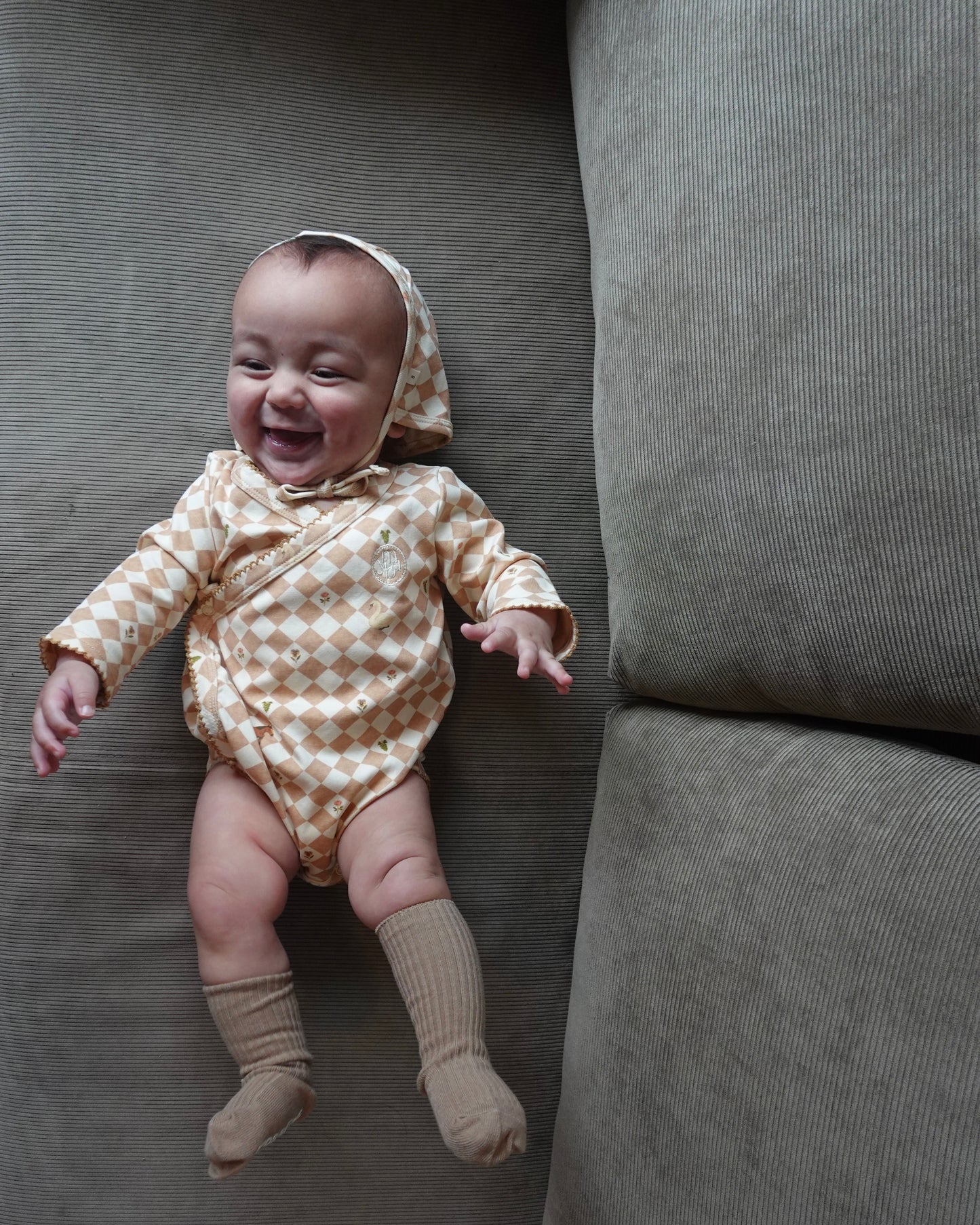 Swan & Horse Check Romper