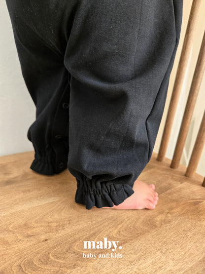 ブラックフリルロンパース 【50-80cm】
